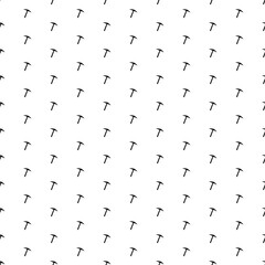 Square seamless background pattern from geometric shapes. The pattern is evenly filled with black pickaxe symbols. Vector illustration on white background
