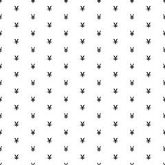 Square seamless background pattern from geometric shapes. The pattern is evenly filled with black yuan symbols. Vector illustration on white background