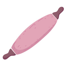 cooking rolling pin bakery utensil cartoon flat icon