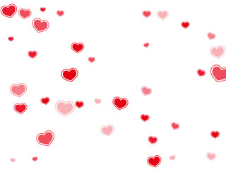Beautiful red hearts falling vector illustration.