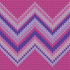 Obraz premium Soft zig zal lines knitted texture geometric