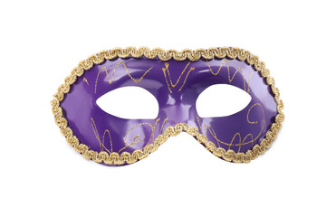 Beautiful purple carnival mask isolated on white