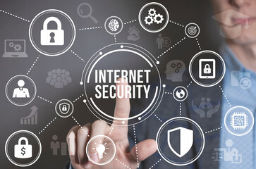 Internet, business, Technology and network concept. Cyber security data protection business...