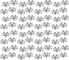 Vintage seamless floral pattern with poppy bundle. Rustic style.