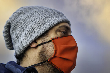 Young street gang with mask