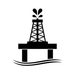 Oil sea drilling rig icon isolated on white background