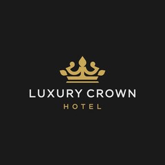 golden crown logo icon. King queen symbol elegant logo vector icon line, Luxurious royal ornament for business