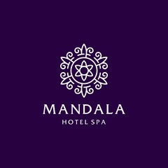 mandala flower design, swirl logo icon sign vector design. Elegant premium ornament symbol line lineat art style