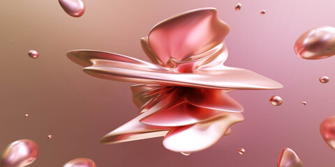 Obraz na płótnie Canvas red metallic round geometric shape movement rotation dynamic concept 3d render illustration
