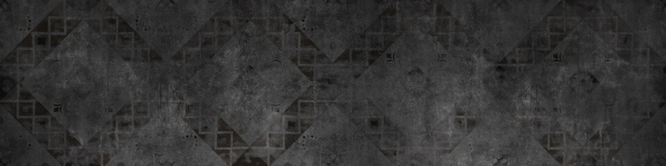 Old black anthracite grey gray white vintage shabby patchwork mosaic tiles wallpaper stone concrete...