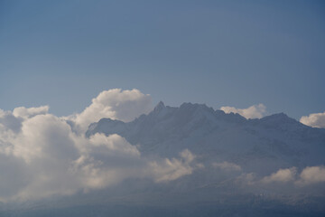 Beautiful snow mountains viewed from Emmen, Lucerne, Switzerland.