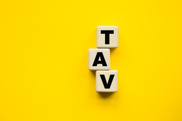 word VAT written on cubes . You can use in business, marketing and other concepts.