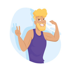 blond man cartoon vector design