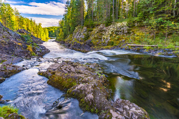 Kivach Falls in the late summer, Karelia