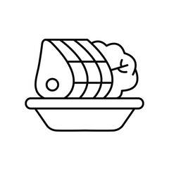 Delicious Food Plate line icon