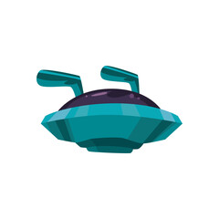 Space green ufo icon vector design
