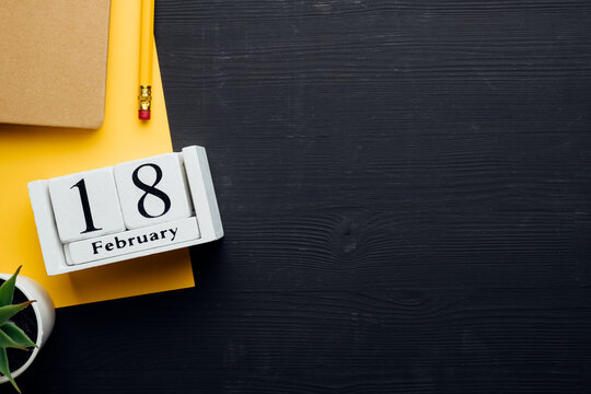 eighteenth day of winter month calendar february with copy space