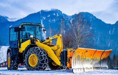 truck cleaning the streets in winter