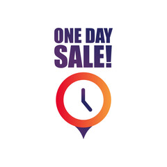 one day sale with clock vector design