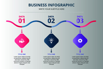 Wavy business infographic template design