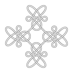 monochrome icon with Celtic knot ethnic art ornaments