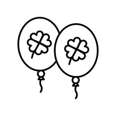 Balloons Clover Flower line icon