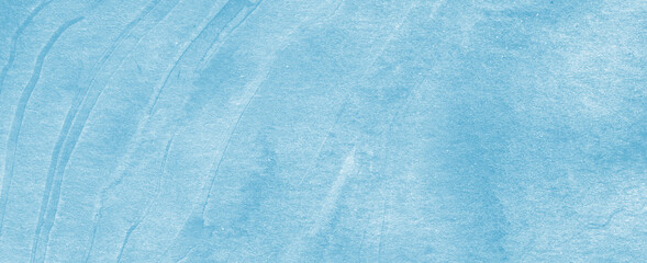 Blue watercolor paper brush texture horizontal background 