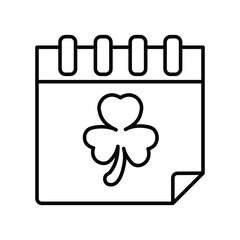 Calender Clover Flower line icon