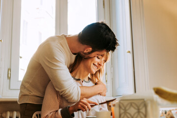 Young couple at home