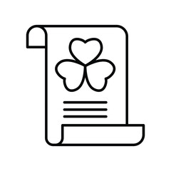 Letter Clover Flower line icon