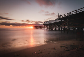 San Diego Pier with beautiful dreamy sunset