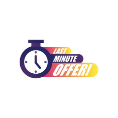 last minute offer with chronometer vector design