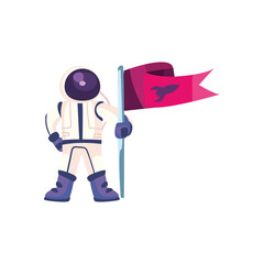 Space astronaut with flag vector design