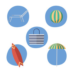 Summer icon set vector design
