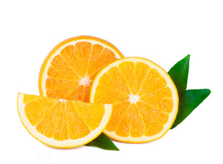 Orange slices isolated on a white background