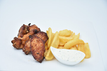 chicken breast with french fries 