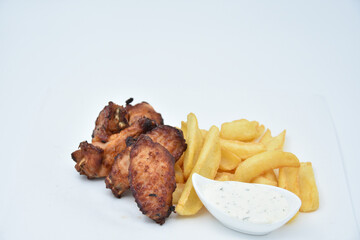 chicken breast with french fries 