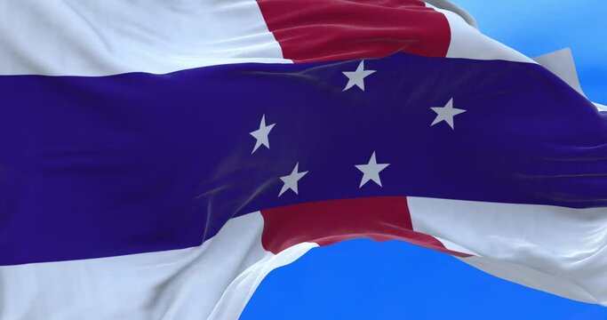 Seamless loop of Netherlands Antilles flag.	