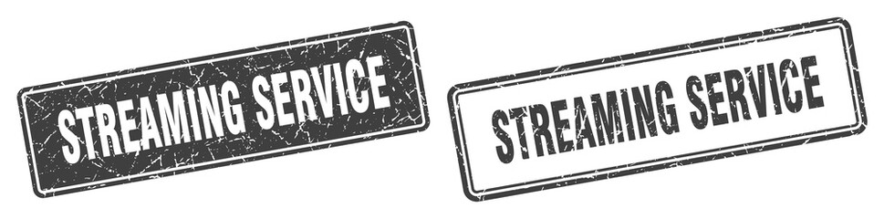 streaming service stamp set. streaming service square grunge sign