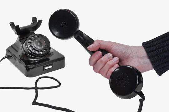 altes schwarzes Telefon