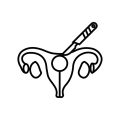 Uterus operation pregnancy medical line icon