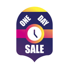one day sale with clock in banner vector design