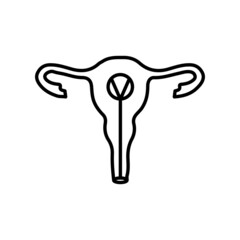 Uterus reproduction pregnancy medical line icon 