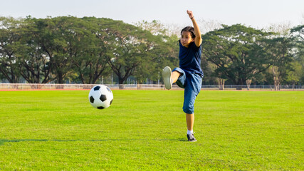 Child Girl Kick the Ball