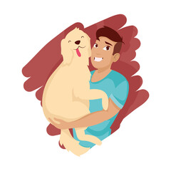 Man with dog mascot vector design