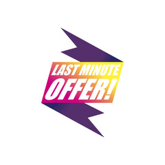 last minute offer in ribbon vector design