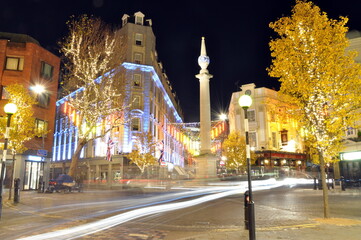 Fototapeta na wymiar Seven Dials London Christmas time evening