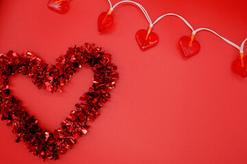 Red heart left heart lights