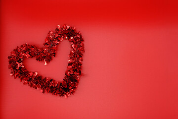 isolated red heart left tilted