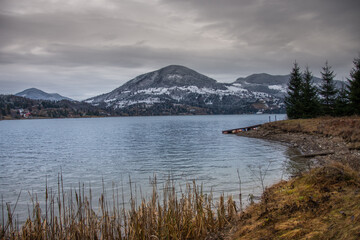 Bistrita,ROMANIA,View of Colibita Lake in december 2020